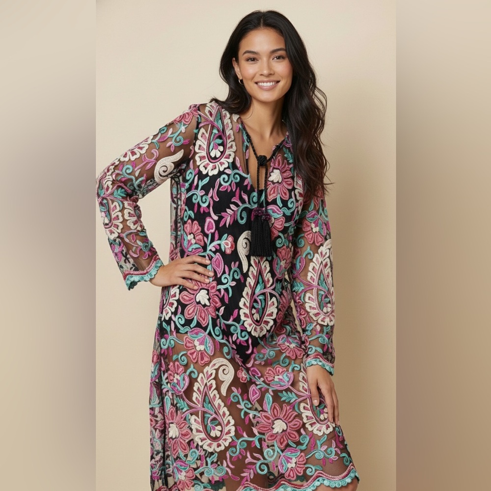 0309 - Hilary Radley Multicolor Floral Swim Coverup